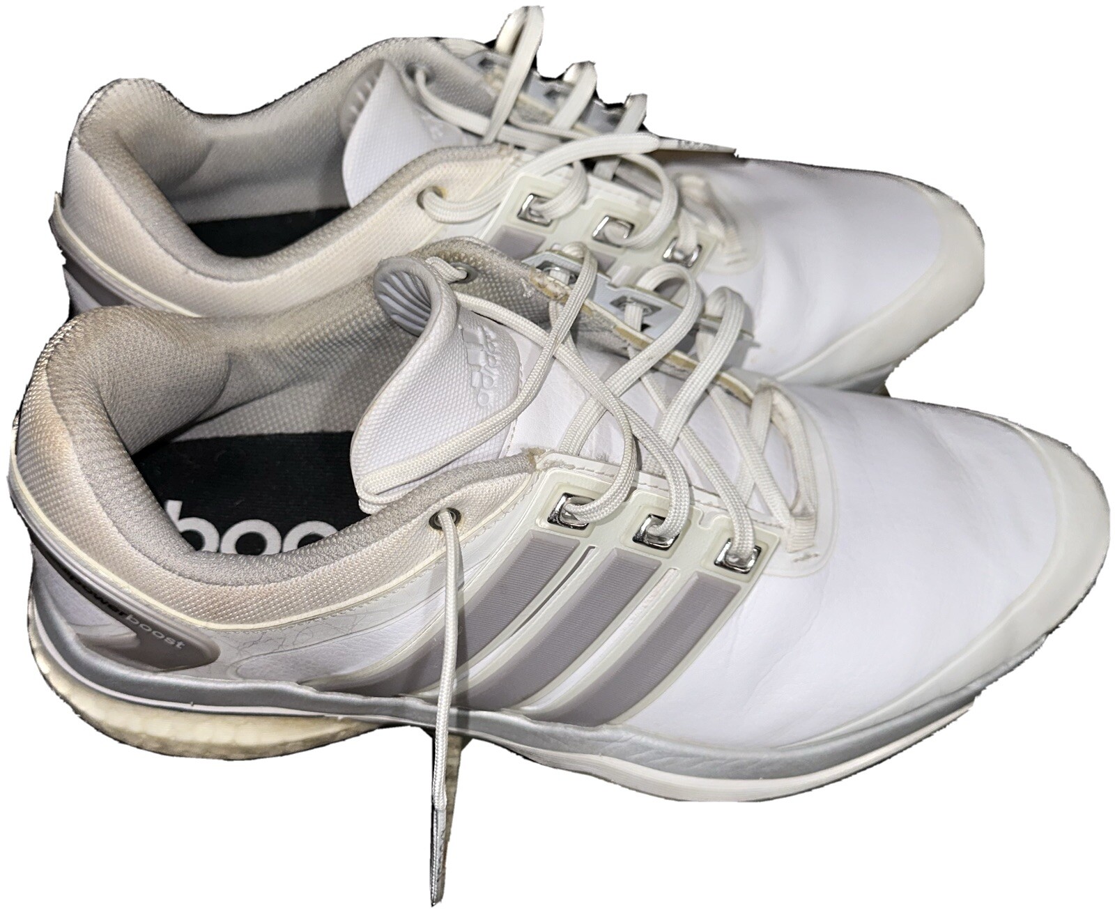 Adidas Adipower Boost Golf Shoes, Men's Size 9.5, White Gray Lace Up CLU 600001