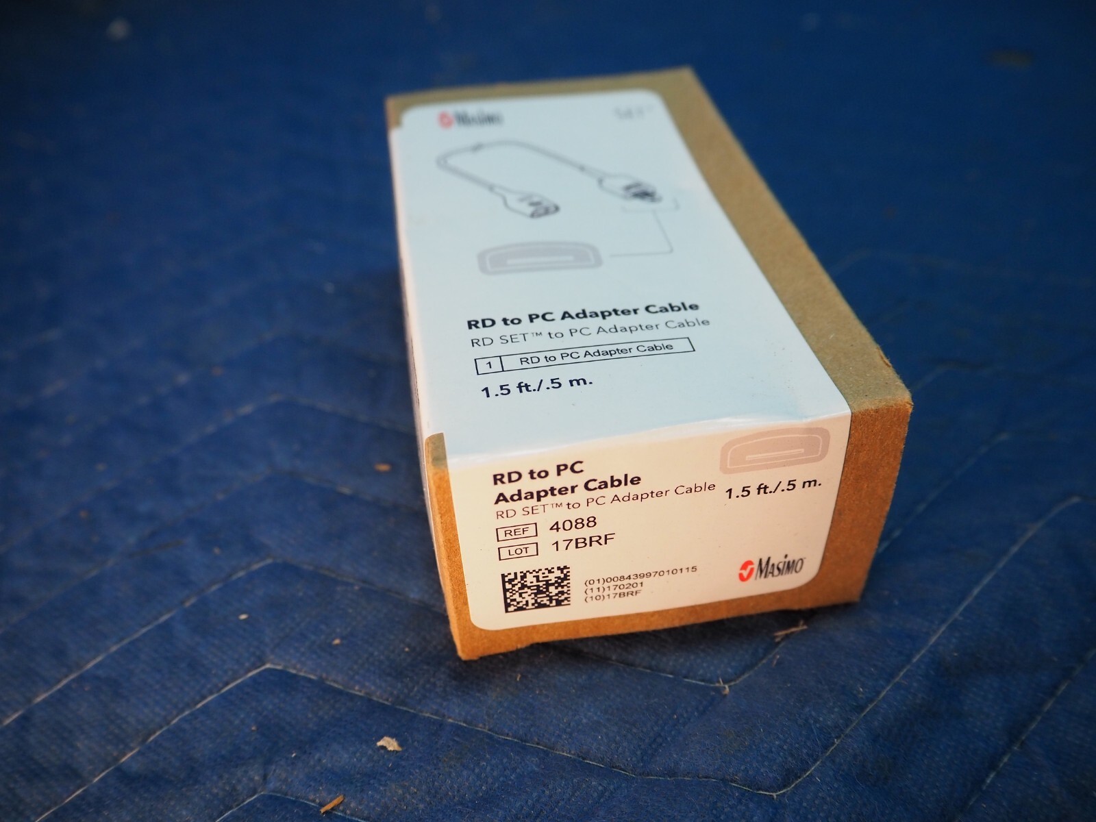 New Genuine Masimo RD to PC Ref. 4088 SpO2 Extension / Preamp Cable LNOP 1.5FT