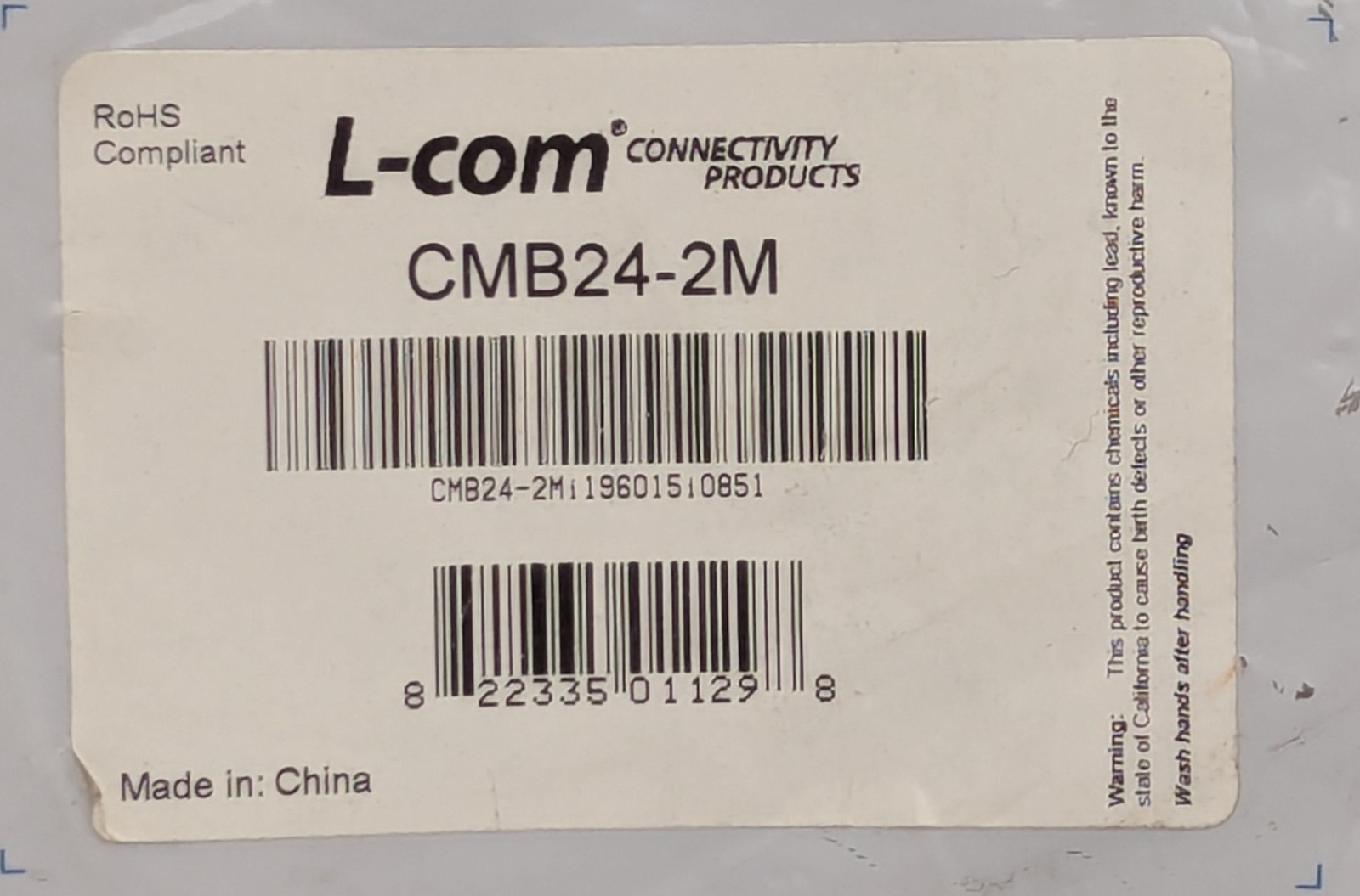 NEW L-Com CMB24-2M Molded IEEE-488 GPIB Cable 2m (6.5ft) Shielded Stackable NIP