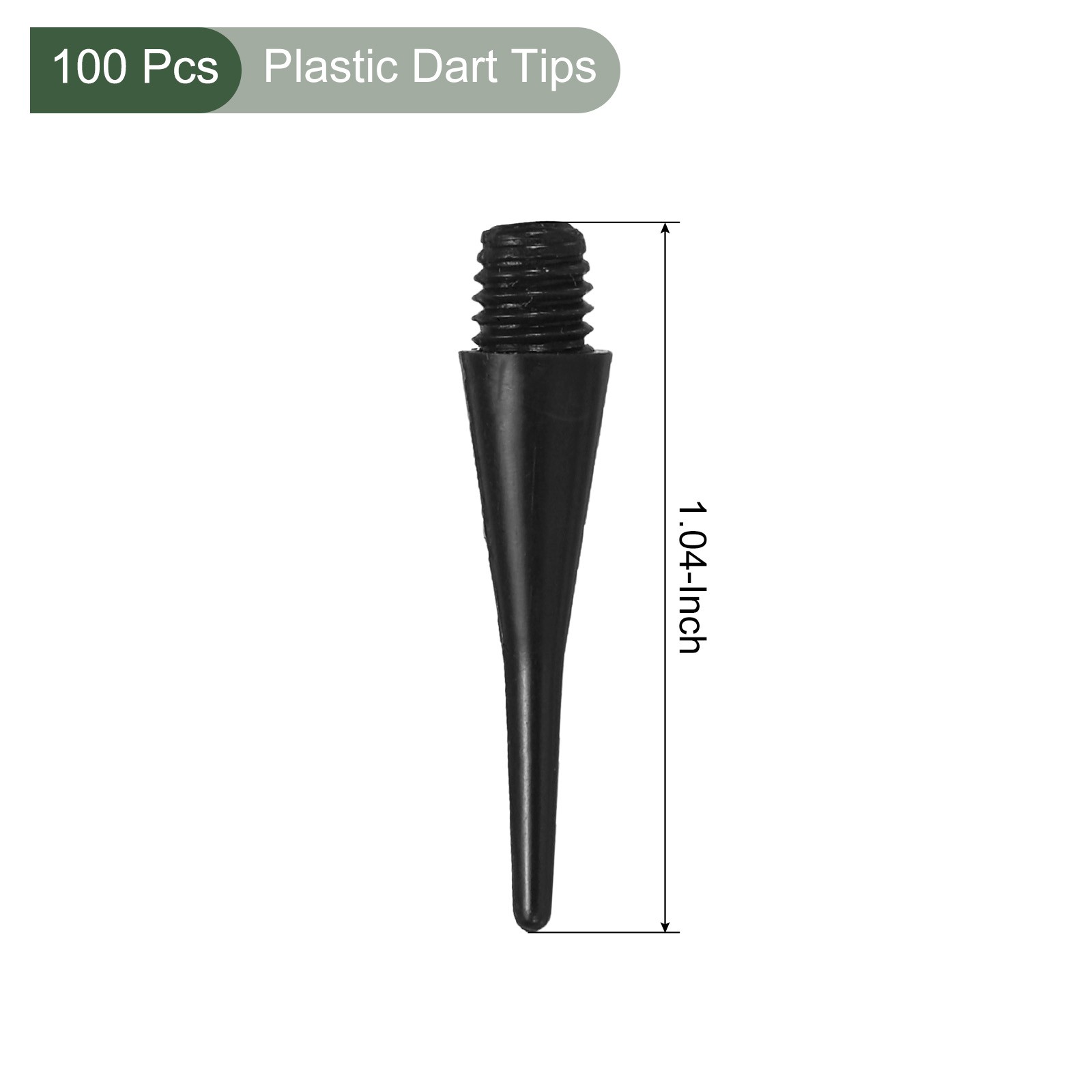 100Pcs Plastic Dart Tips,Game 2BA Thread Soft Darts Tips Replacements Black