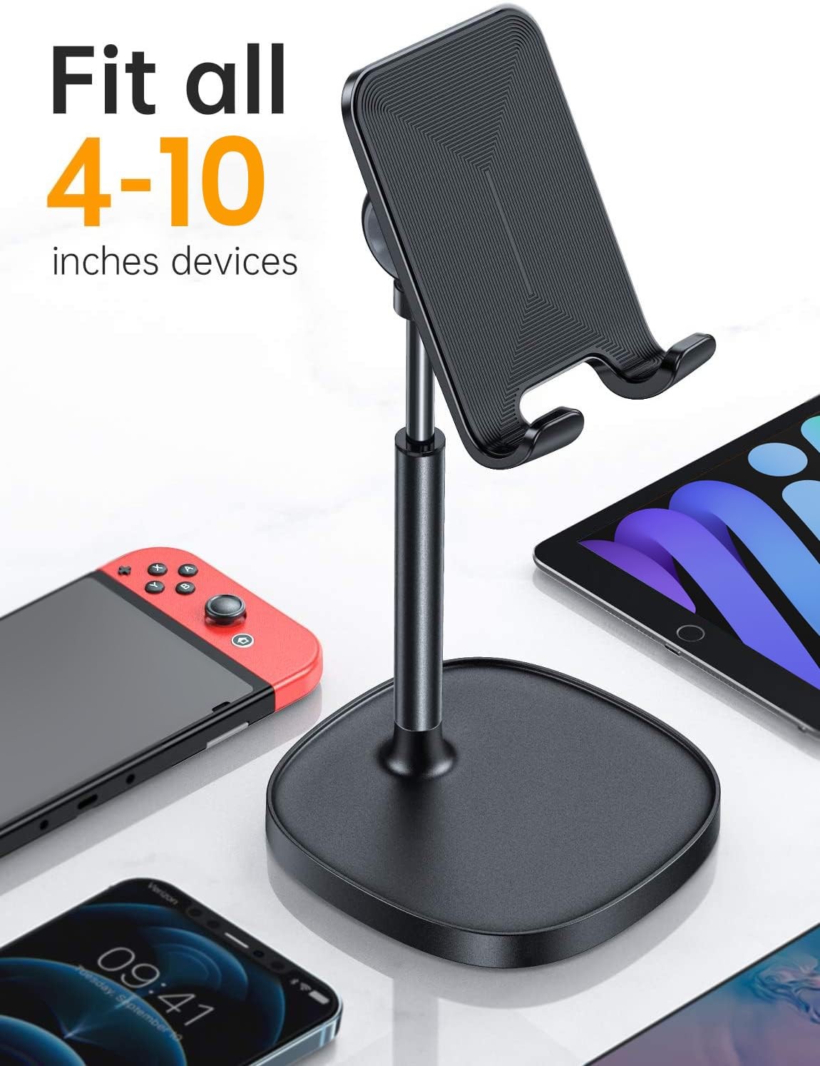 Adjustable Phone Stand – Desk Holder for iPhone, iPad, Switch, Tablet...