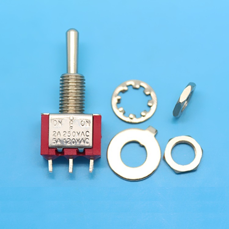2PCS NEW Mini 3 PIN RED Toggle Switch SPDT On-Off-On 6A 125V AC