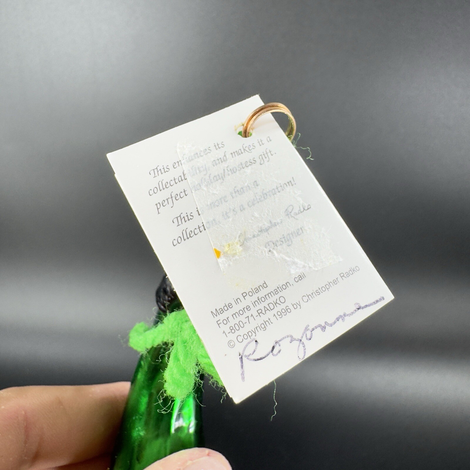 Christopher Radko Lucky Pipe Ornament Leprechaun Irish St Patricks W Sticker