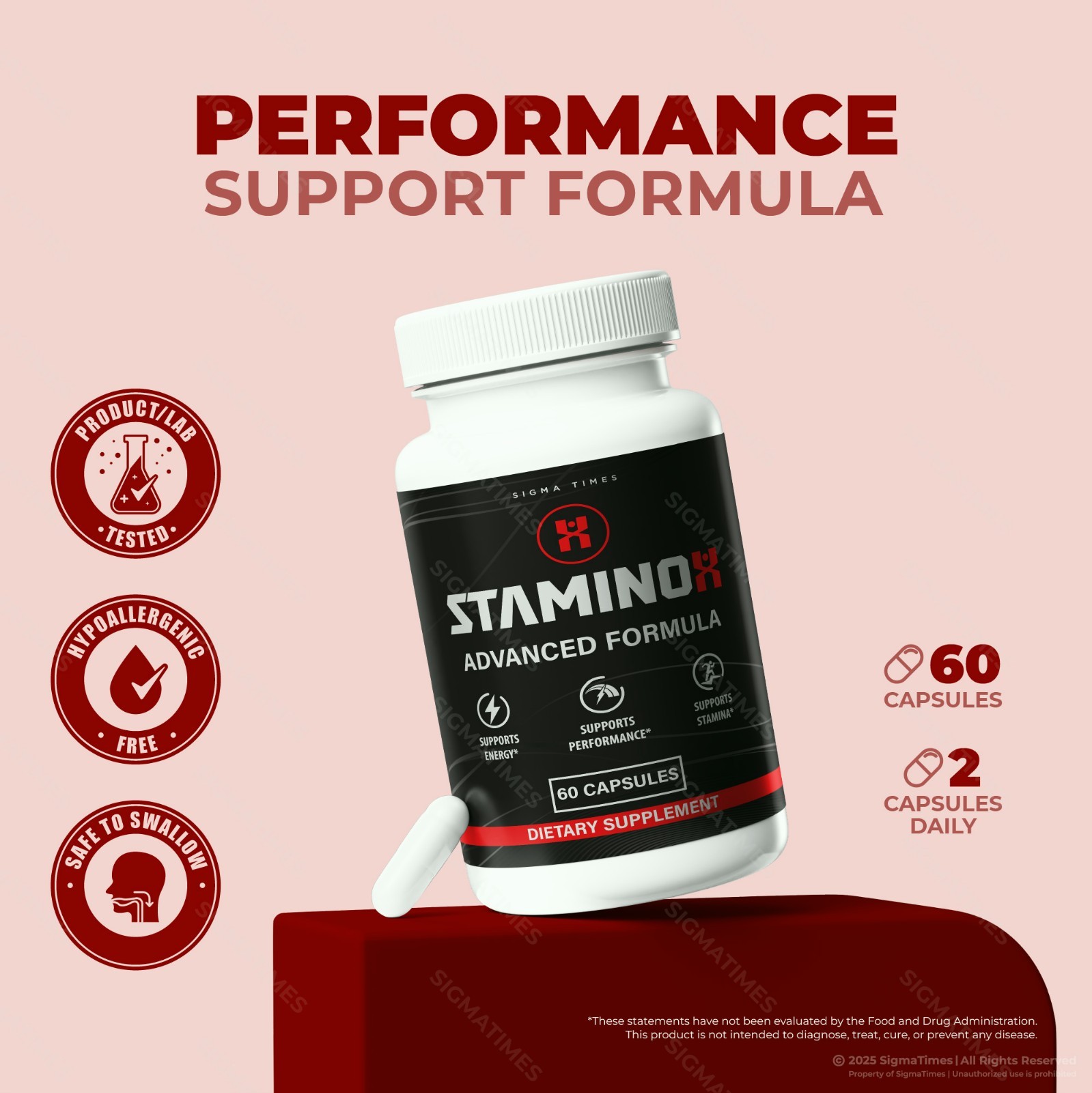 Staminox for Men, Stamino X Supplement to Boost Performance & Stamina - 3 Pack