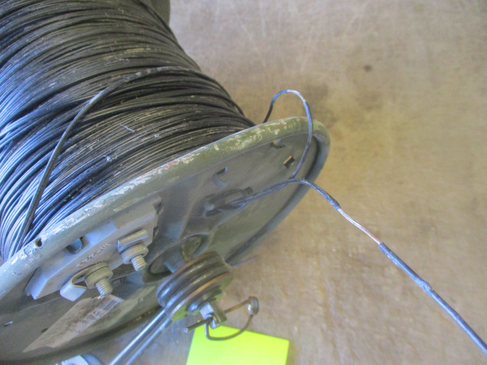 Mostly Full WD1A Commo Wire (.5km) on DR-8-B Commo Spool, RL-39-A Winder, Strap