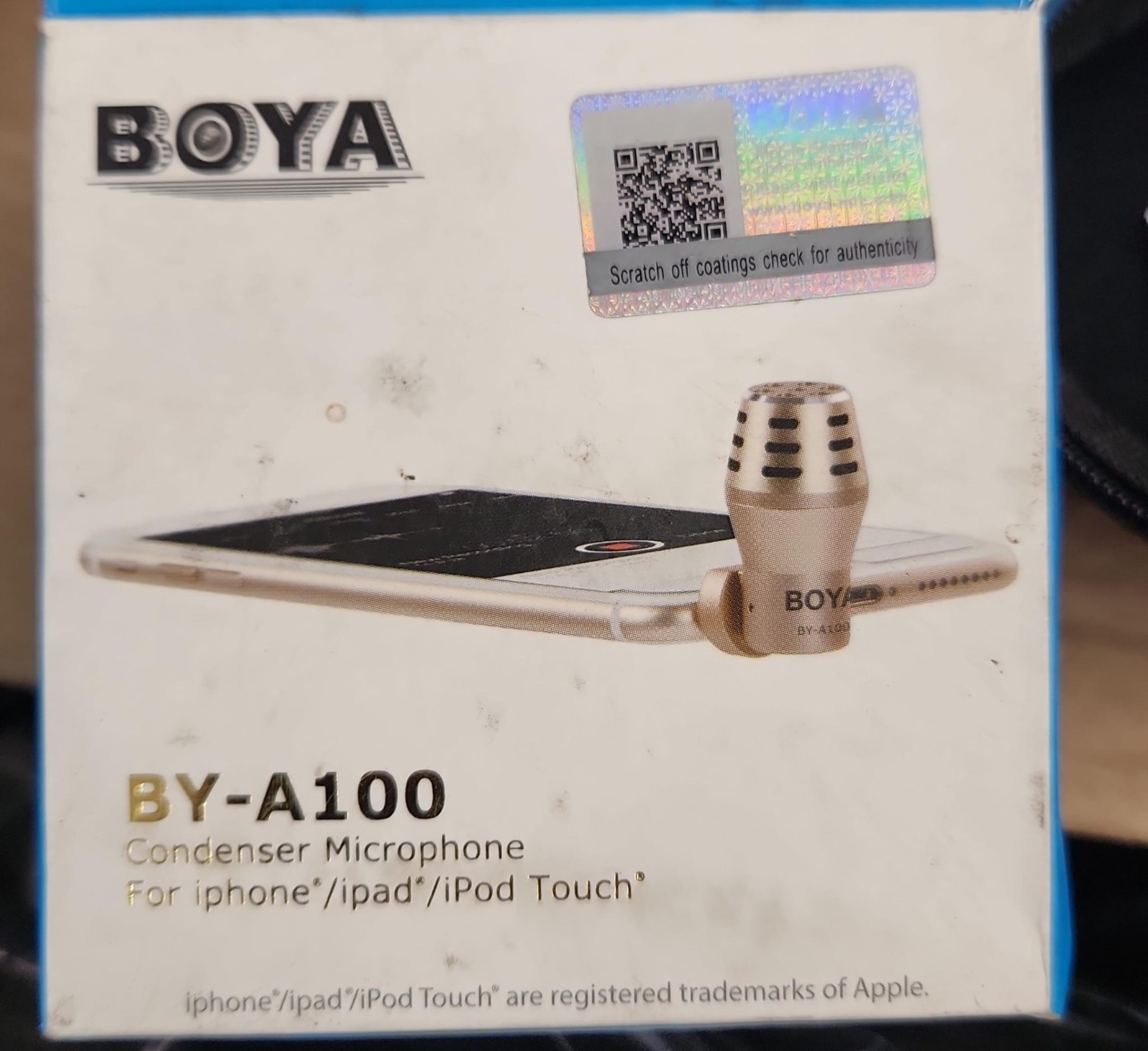 Open box BOYA BY-A100 Gold Condenser Microphone Capsule for iPhone iPad iPod