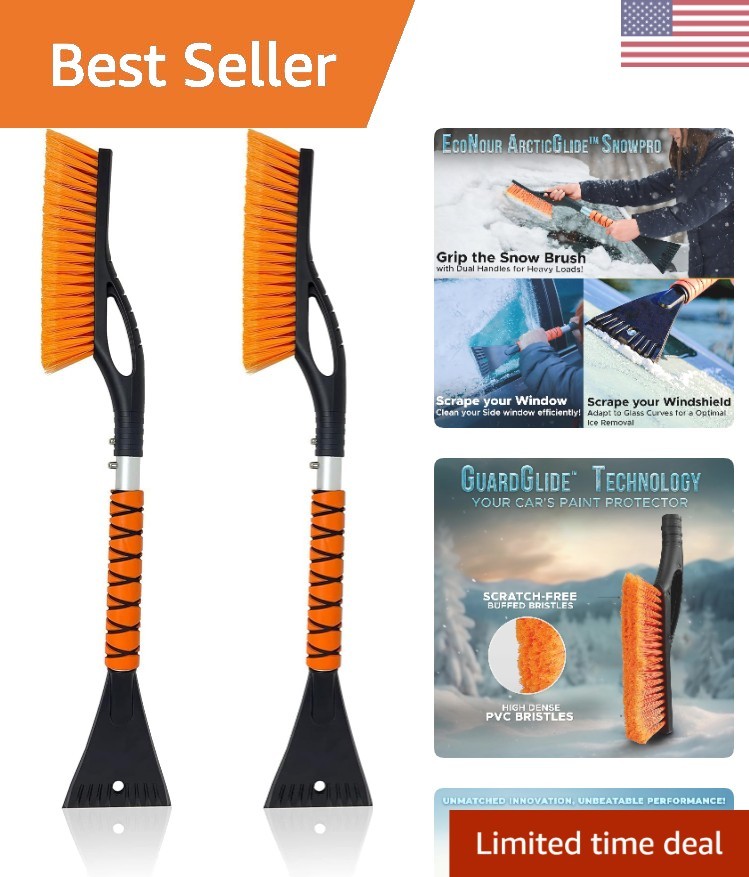 Compact 27" Detachable Snow Brush & Ice Scraper - Keep Your Car Winter Ready