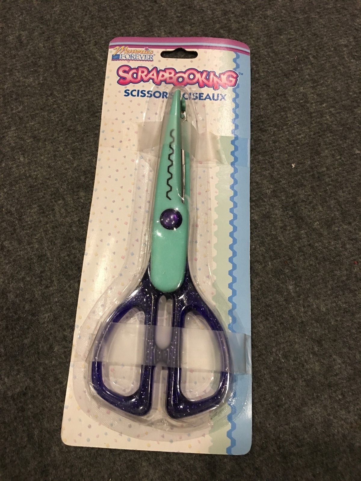 Scrapbooking Scissors NIB Zipper Edge Teal? Green? Bluish?