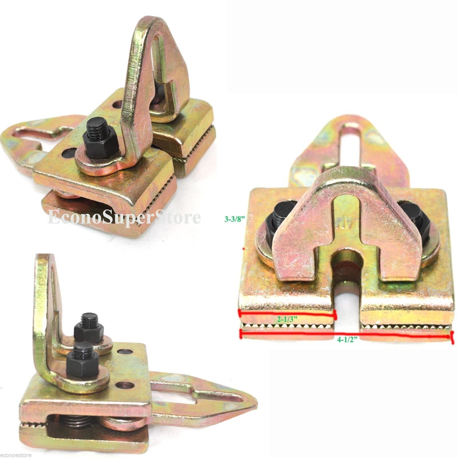 5 Ton 2 Way Frame Pull Back Rack Clamp H-D Repair Auto Body Dent Puller Chassis