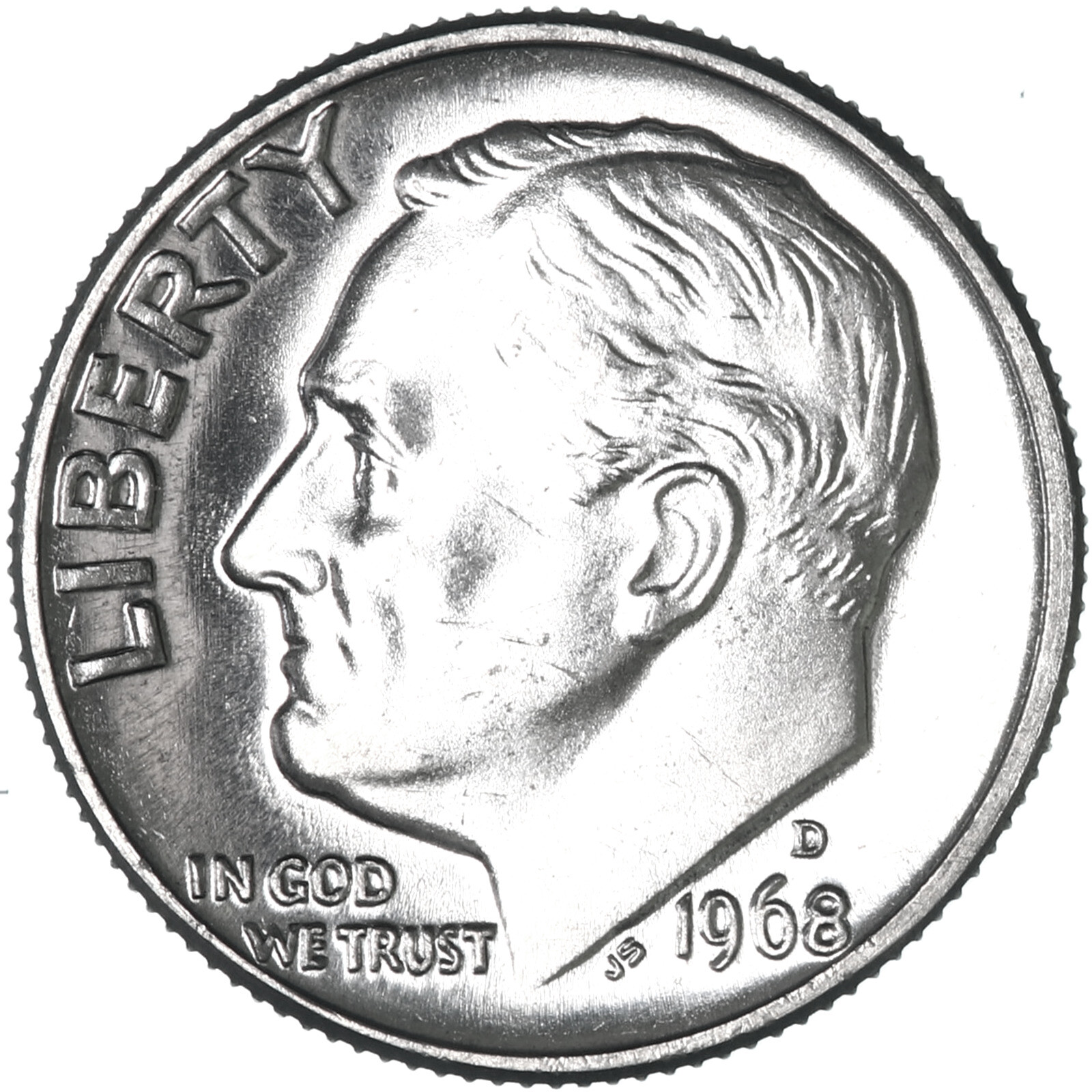 1968 D Roosevelt Dime BU US Coin