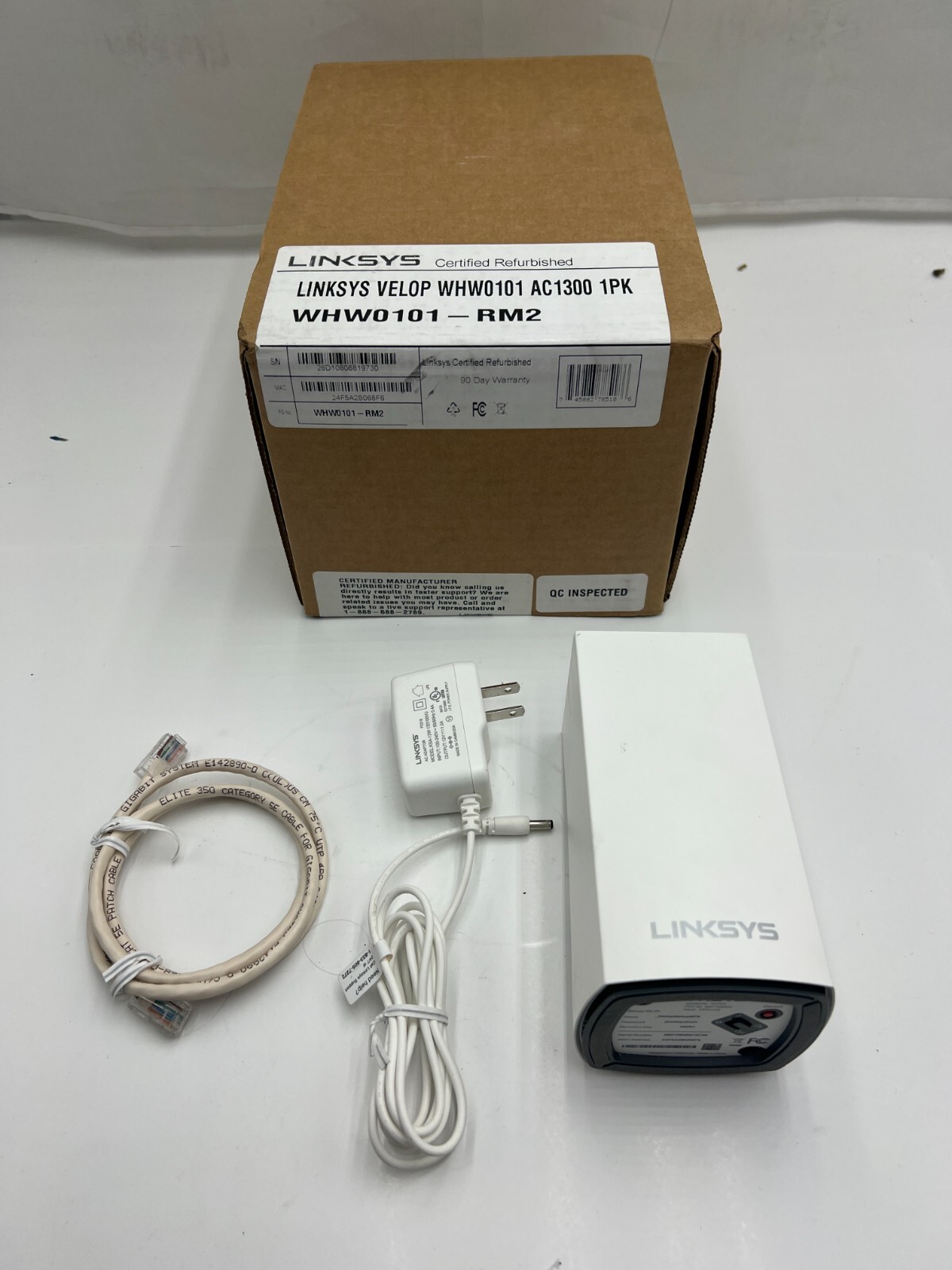 Linksys Velop WHW0101-RM2 AC1300 DualBand Mesh WiFi System REFURBISHED