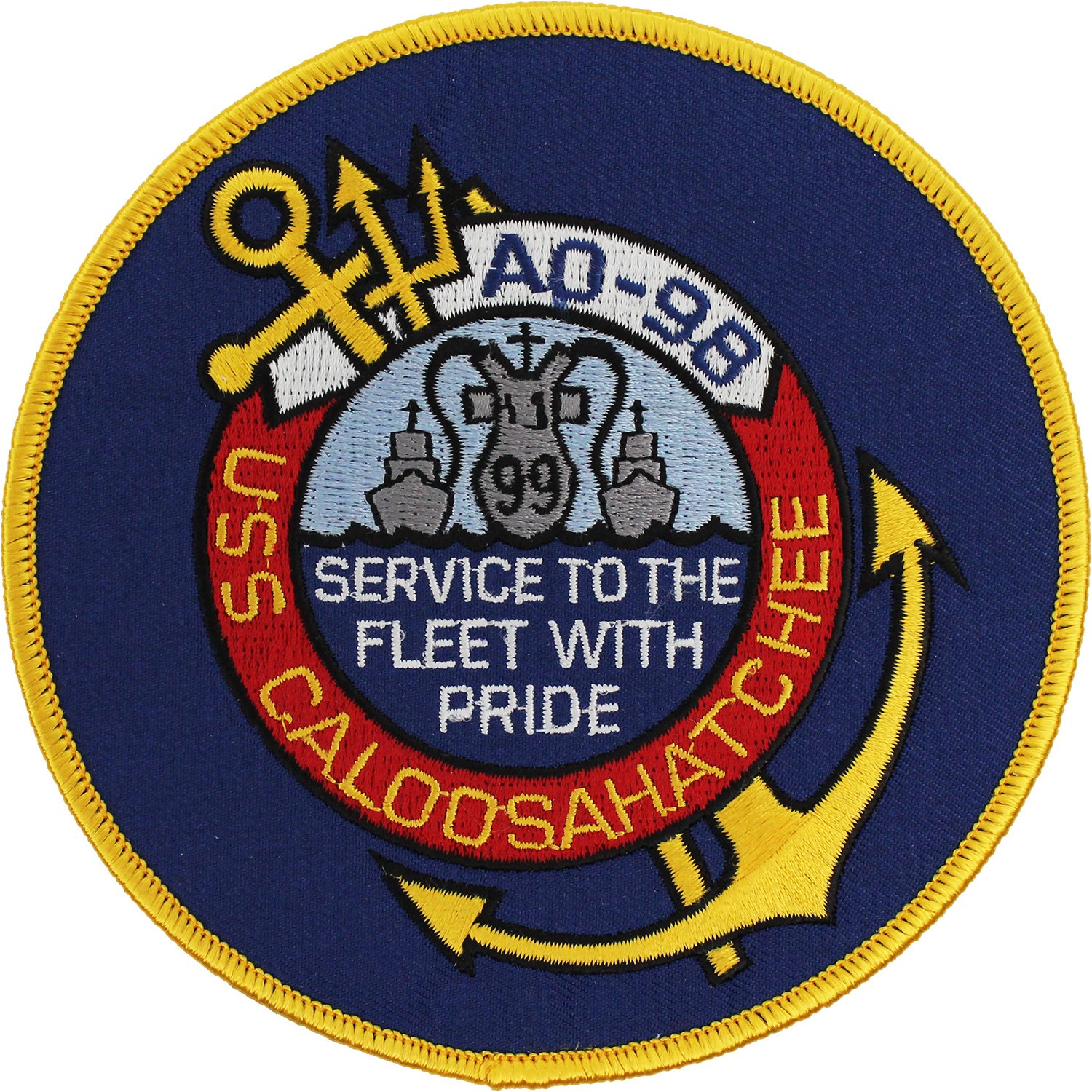Navy USS Caloosahatchee AO-98 Ship Patch (4 1/2"  x 4 1/2")  (Sew-On) P5560