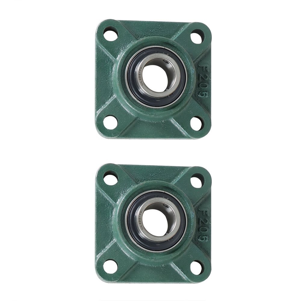 2 Pcs UCF205-16 Solid Base Pillow Block Flange Mounted Bearing 1" Bore 4 Bolt