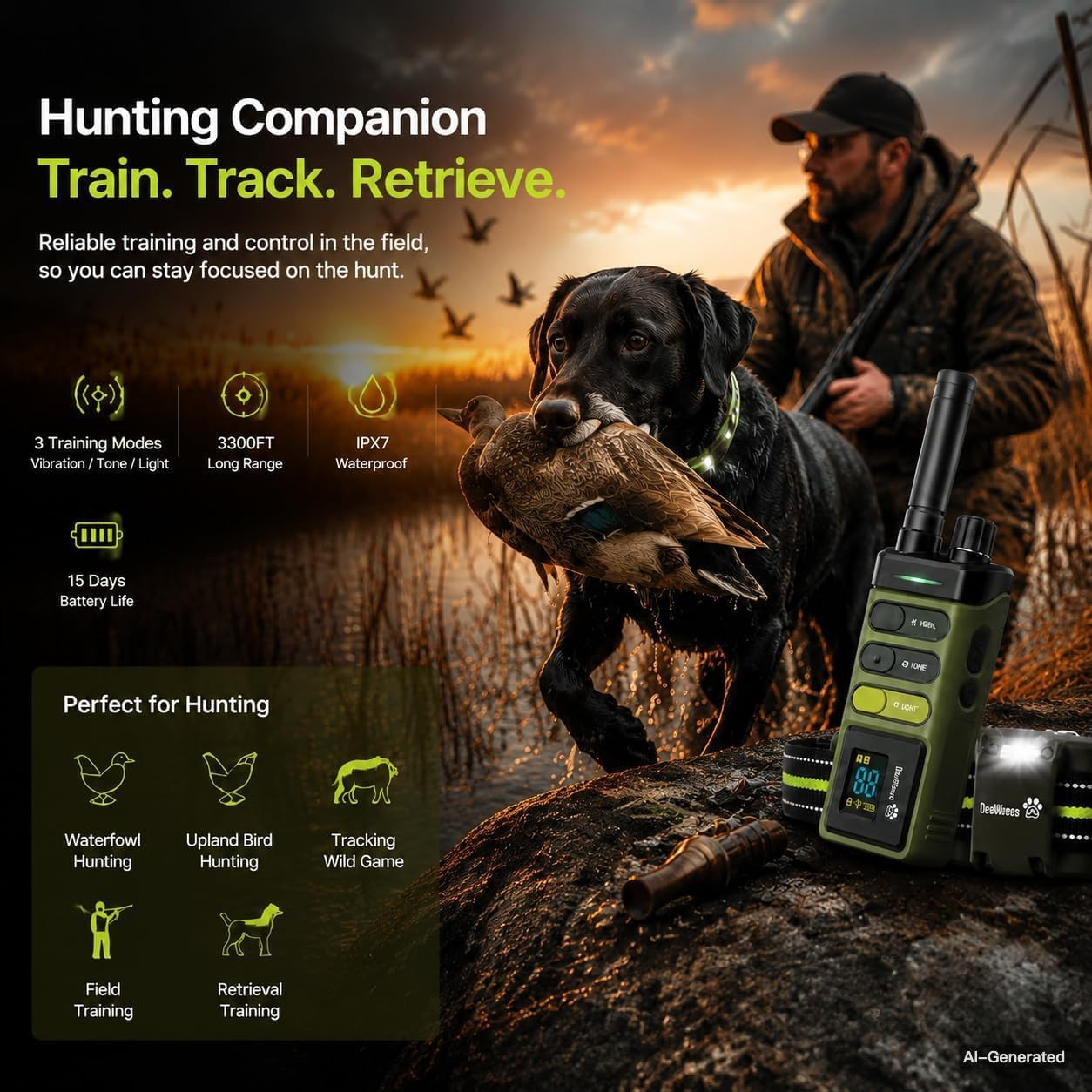 Dog Training Collar 5249Ft Rechargeable Dog E Collar for Small Medium Large | IP