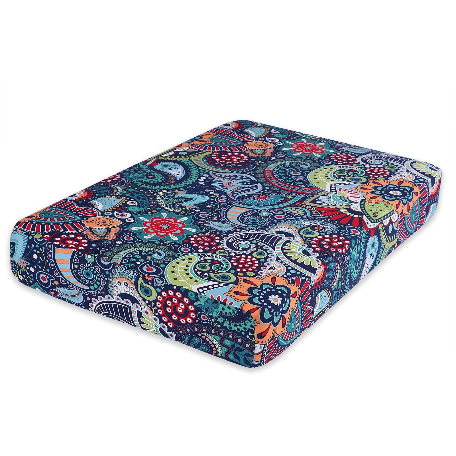 hyha Printed Couch Cushion Covers, Floral Sofa Covers Seat Cover Medium, Blue