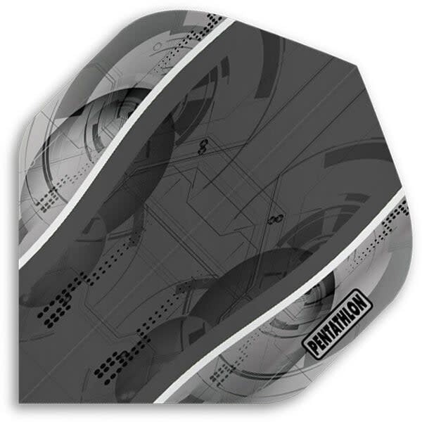 Pentathlon Smoke Silver Edge Standard Dart Flights - 5 Sets