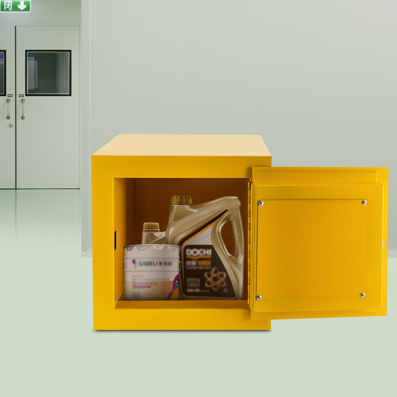 2 Gallon Safety Cabinet for Flammable Liquids Hazardous Storage Bin Leak-proof