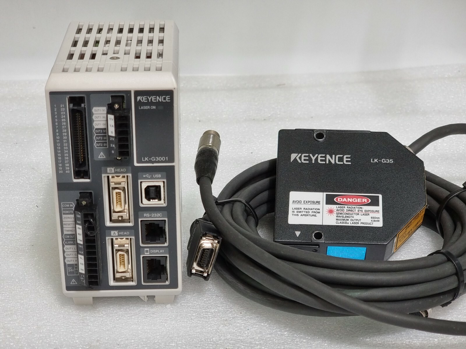 KEYENCE LK-G3001 & LK-G35 LASER SENSOR & CONTROLLER