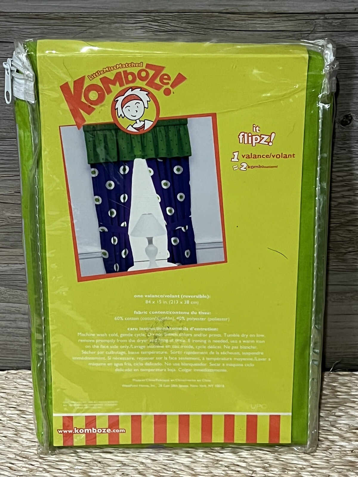 Little Miss Matched KOMBOZE Window Treatment Curtains NIP