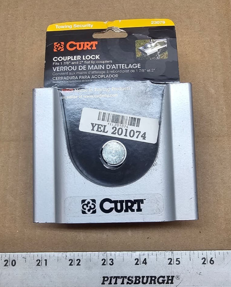 Curt 23079 Trailer Coupler Lock Most 2" & 1-7/8" Flat & Rolled Lip Couplers  AX