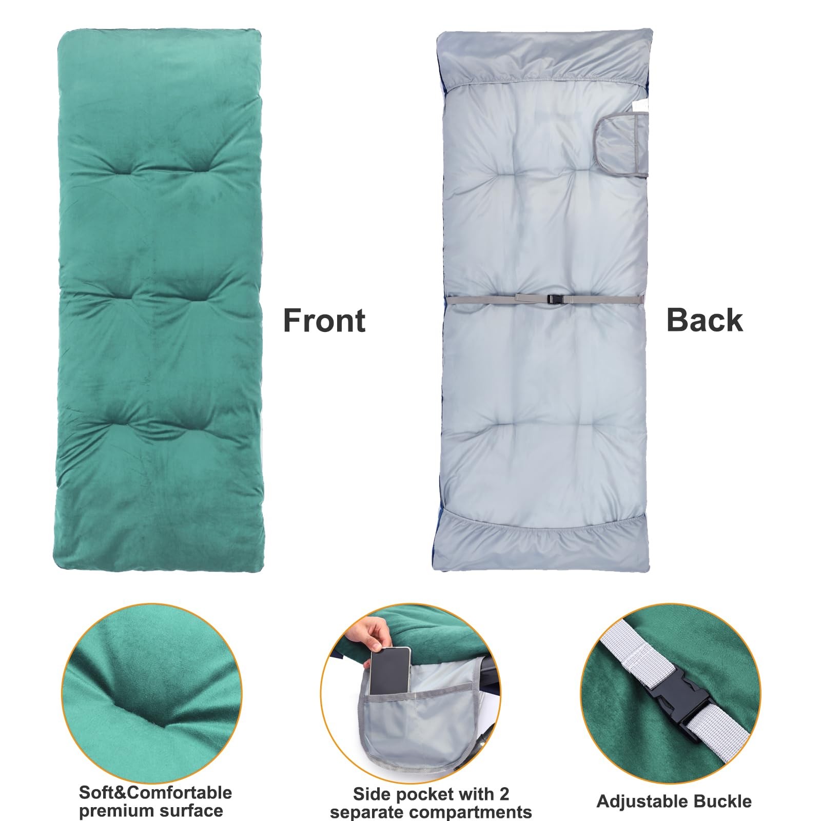 Folding Camping Cot Pad - Portable & Comfortable Outdoor Sleeping Mat with El...