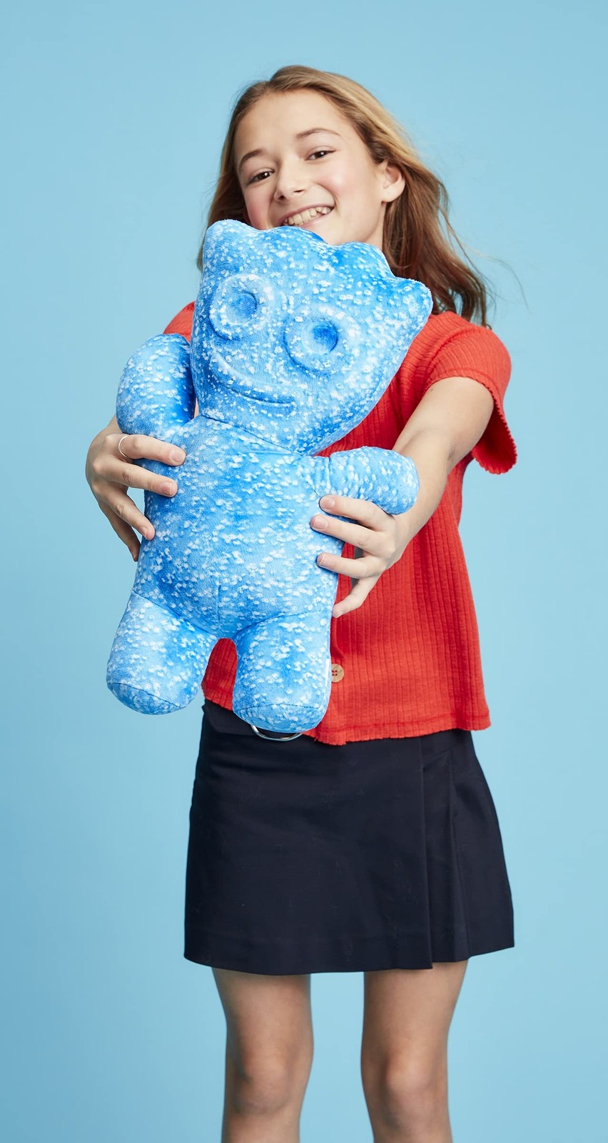 iscream Sour Patch Embossed 16.75" x 12" Candy Character Shaped Pillow, Blue