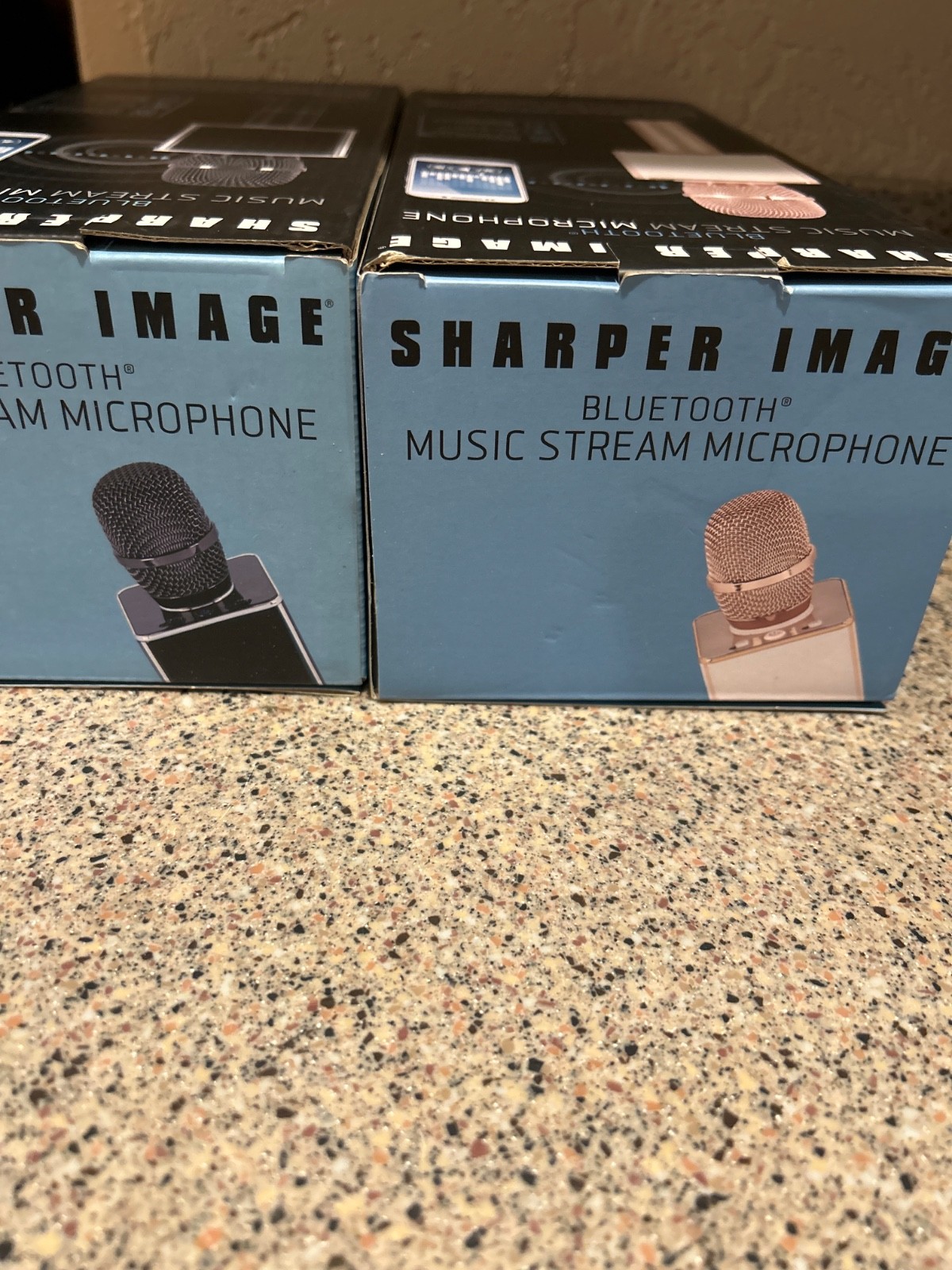 (2) Sharper Image Bluetooth Music Stream Microphone for Karaoke Built-In Speaker