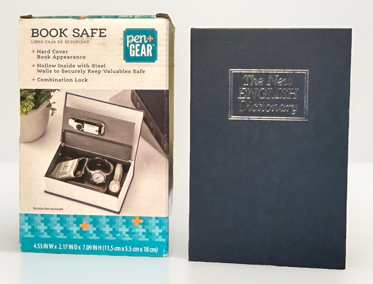 Pen & Gear Book Safe Hollow Inside With Steel Walls Combination Lock