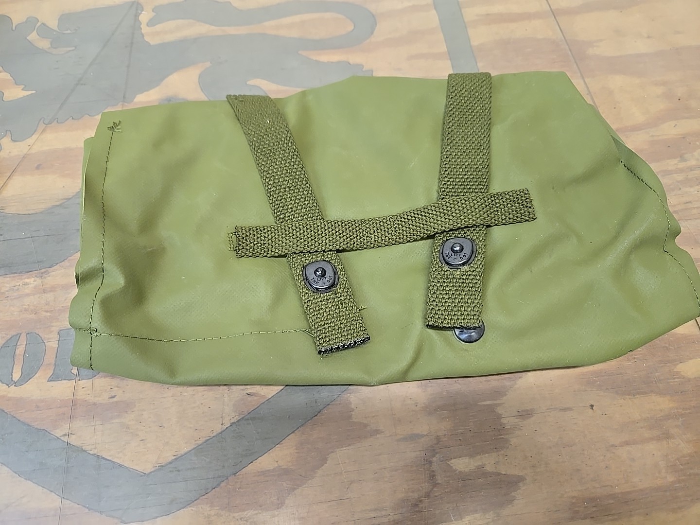 Military PVC Rubberized Waterproof Pouch Bag For Rain Parka Snap Closure Surplus
