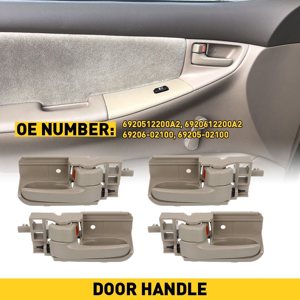 4pcs Left&Right Inside Door Interior Handle For 2003-2008 Toyota Corolla CE LE S