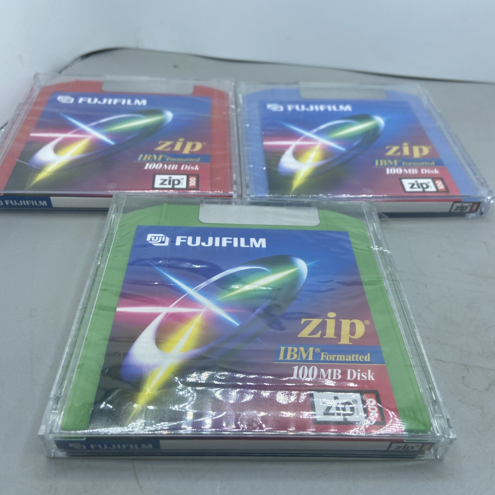 FujiFilm Zip Disks – IBM formatted 100mb each LOT OF 3 NEW/SEALED