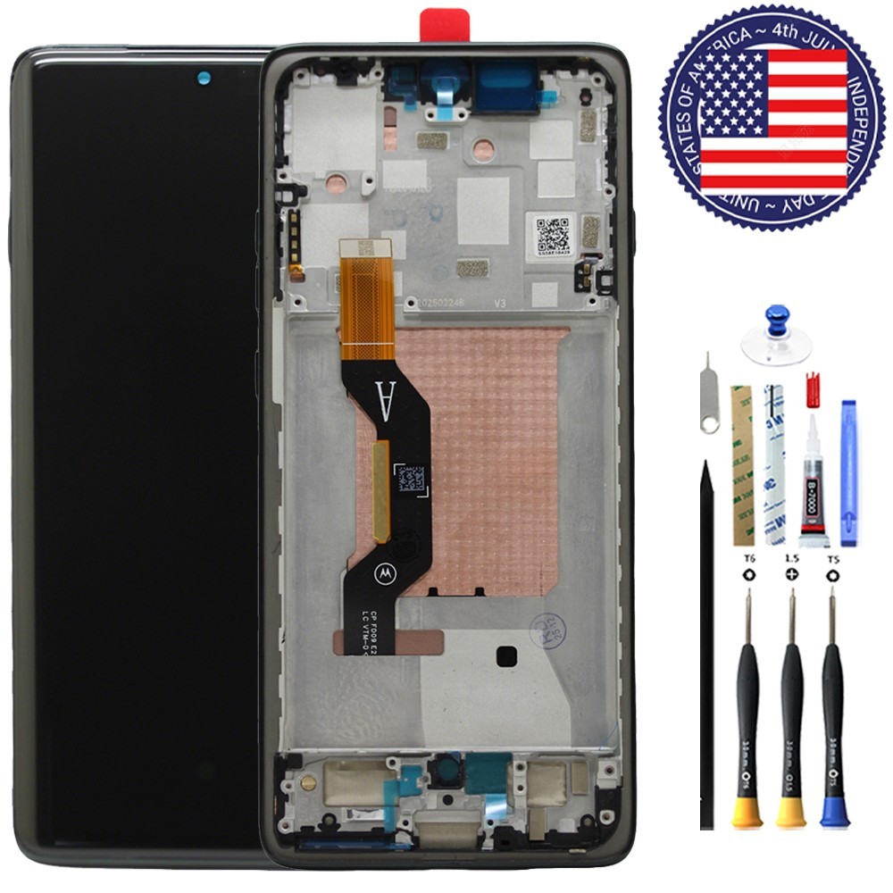 OLED LCD Display Touch Screen Digitizer Frame For Motorola Moto Edge 2025 XT2519