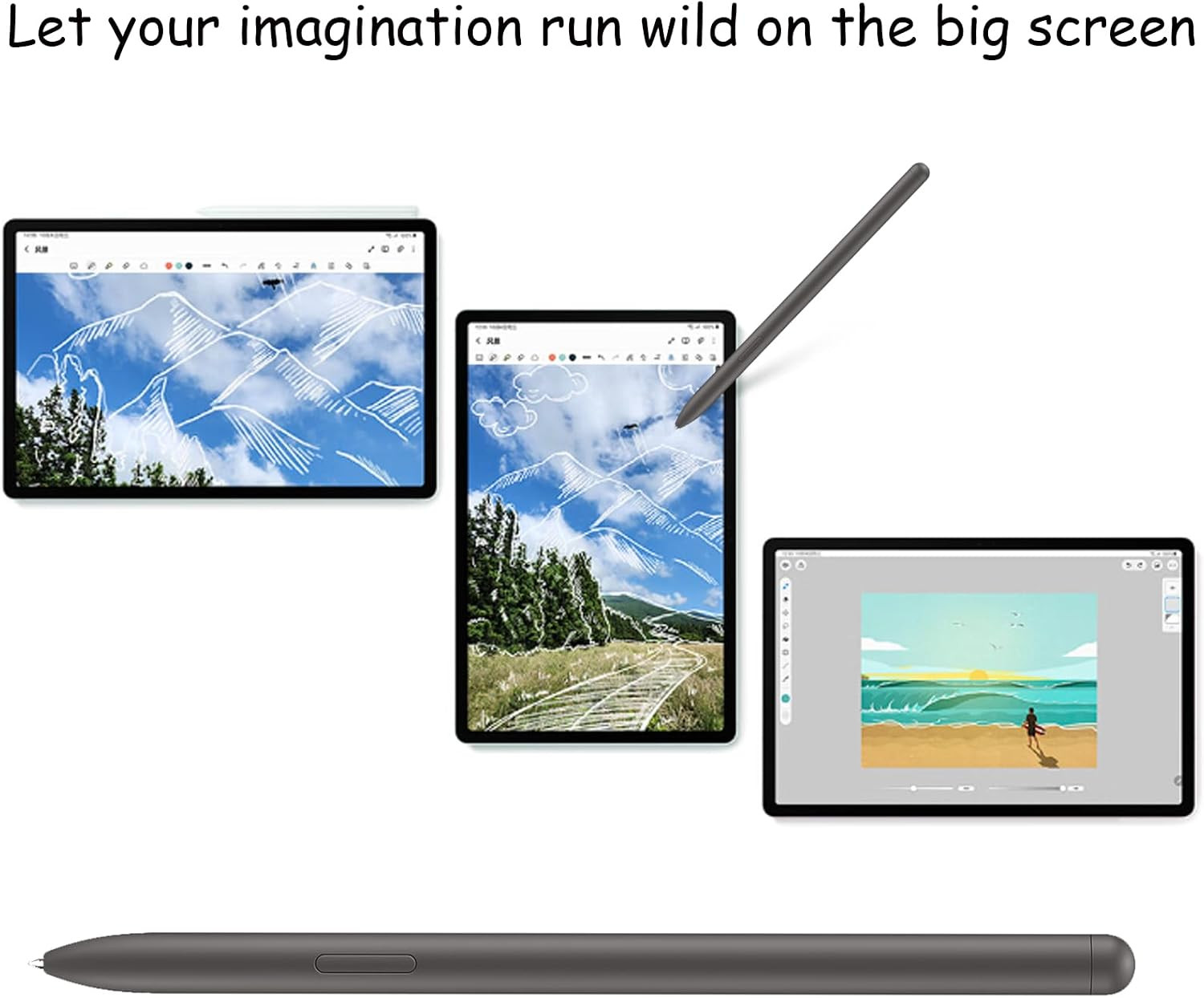 2 Pcs Galaxy Tab S9 FE S Pen for Samsung Galaxy Tab S9 FE / S9 FE+ Replacement P