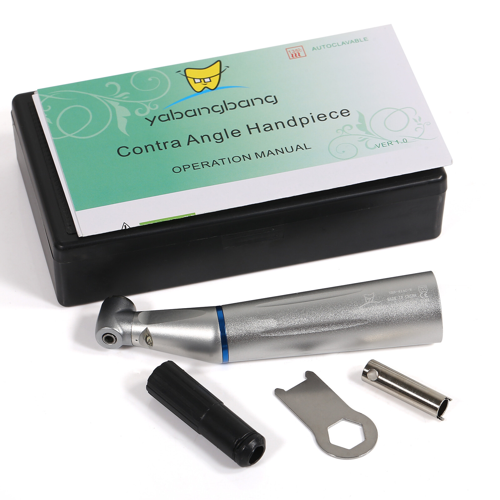 USA Dental Inner LED E-generator Low Speed Contra Angle Handpiece Push Button YH