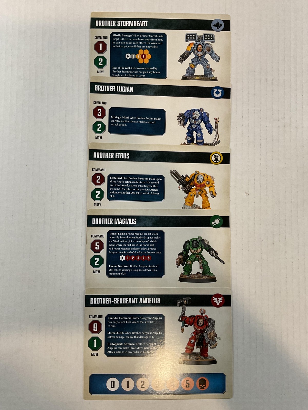Space Marine Adventures Rise of the Orks Replacement Character Cards Lot 5