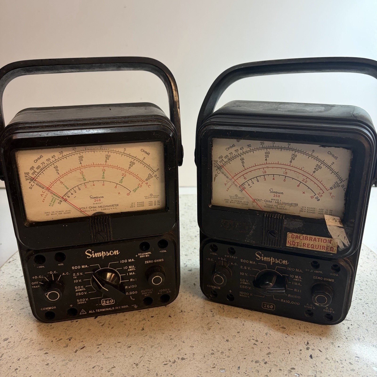 Simpson 260 Volt-Ohm-Milliammeter Set Of 2 Parts Only