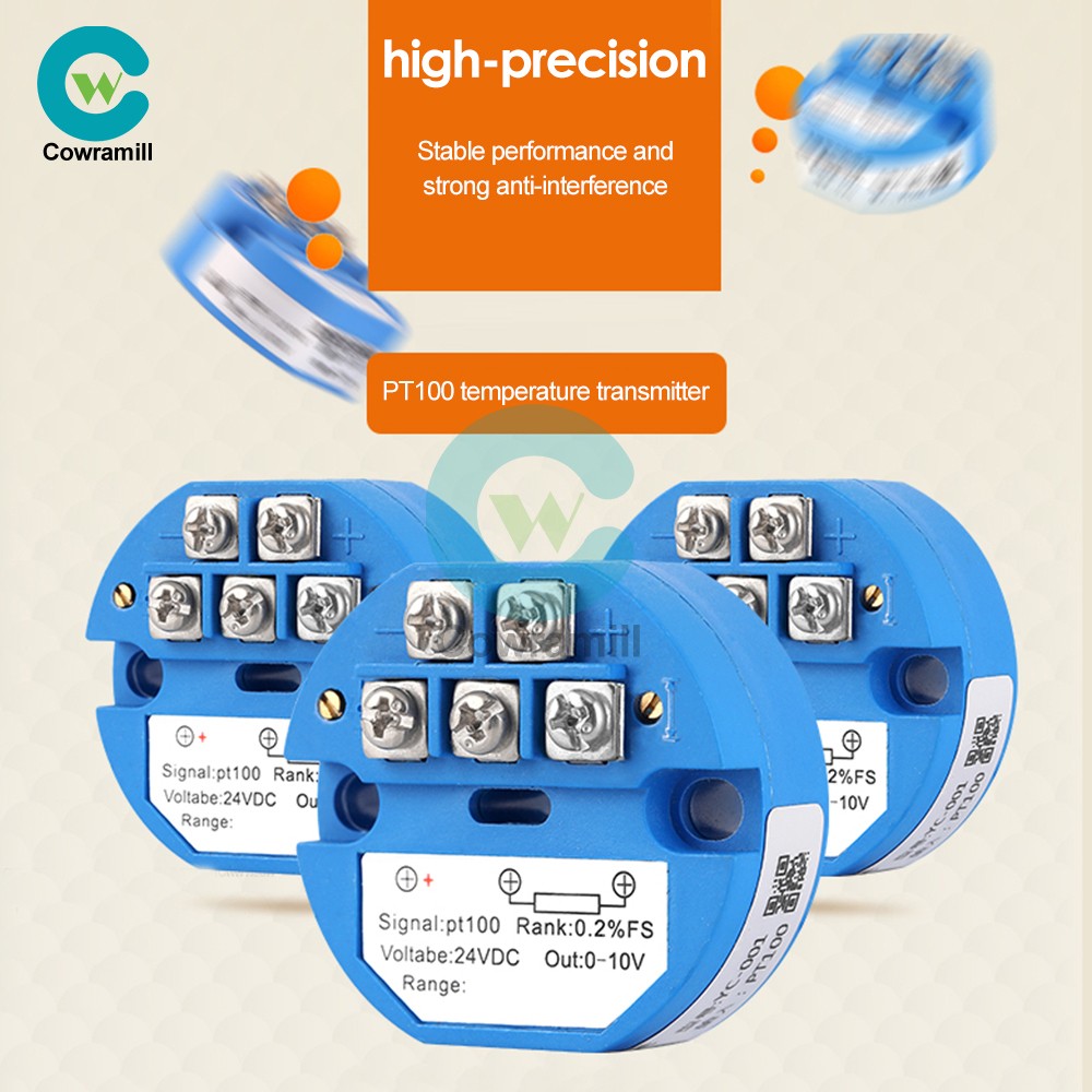4-20MA 0-10V 0~50/200/300/400/600℃ PT100 Temperature Sensor Transmitter Module