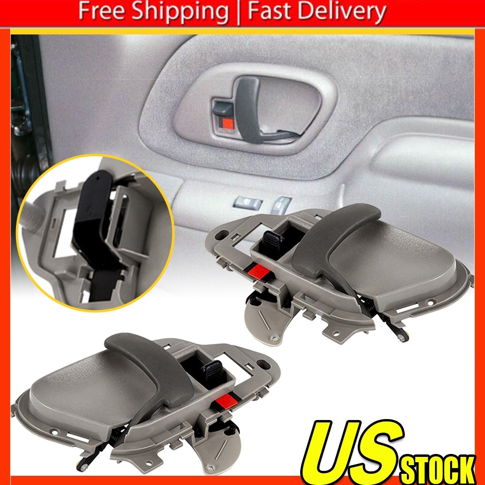 Interior Door Handle For 95-98 Chevrolet K1500 Set of 2 Front or Rear Gray