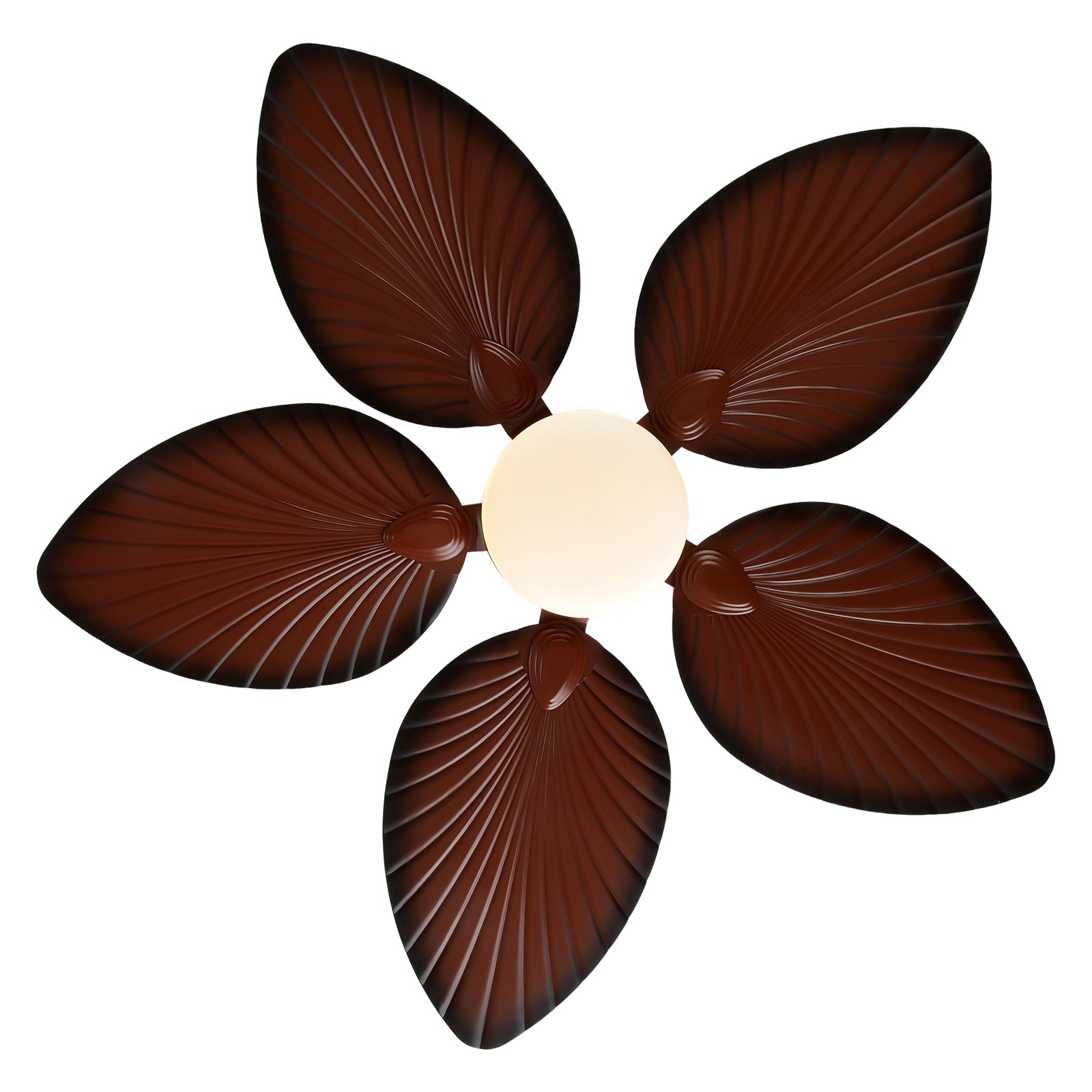 52" Tropical Ceiling Fan Light Retractable 5 Palm Leaf Blades w/ Remote Control