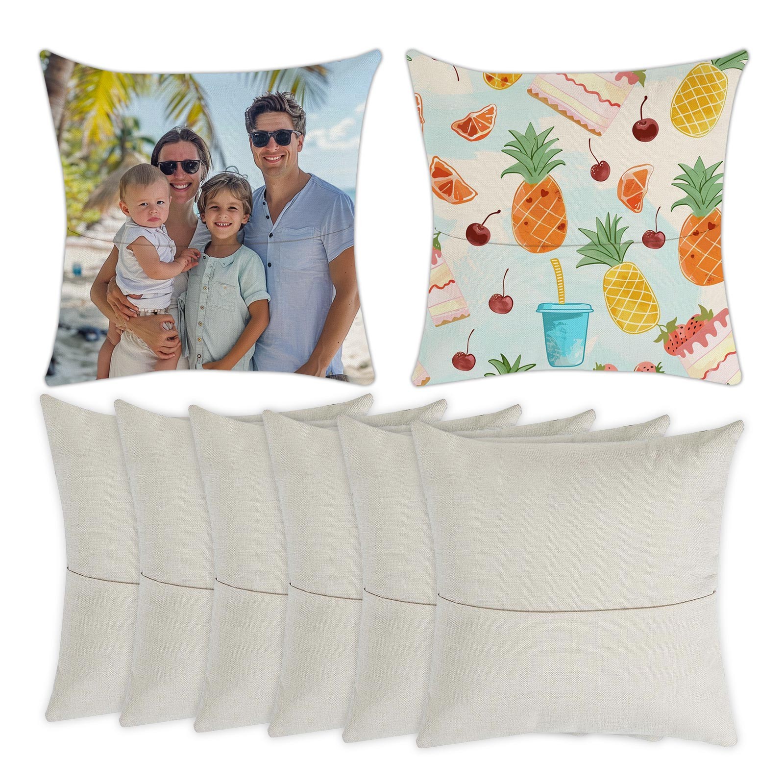 10 Pack 15.75"x15.75" Sublimation Blank Linen Pocket Pillow Case Cushion Cover