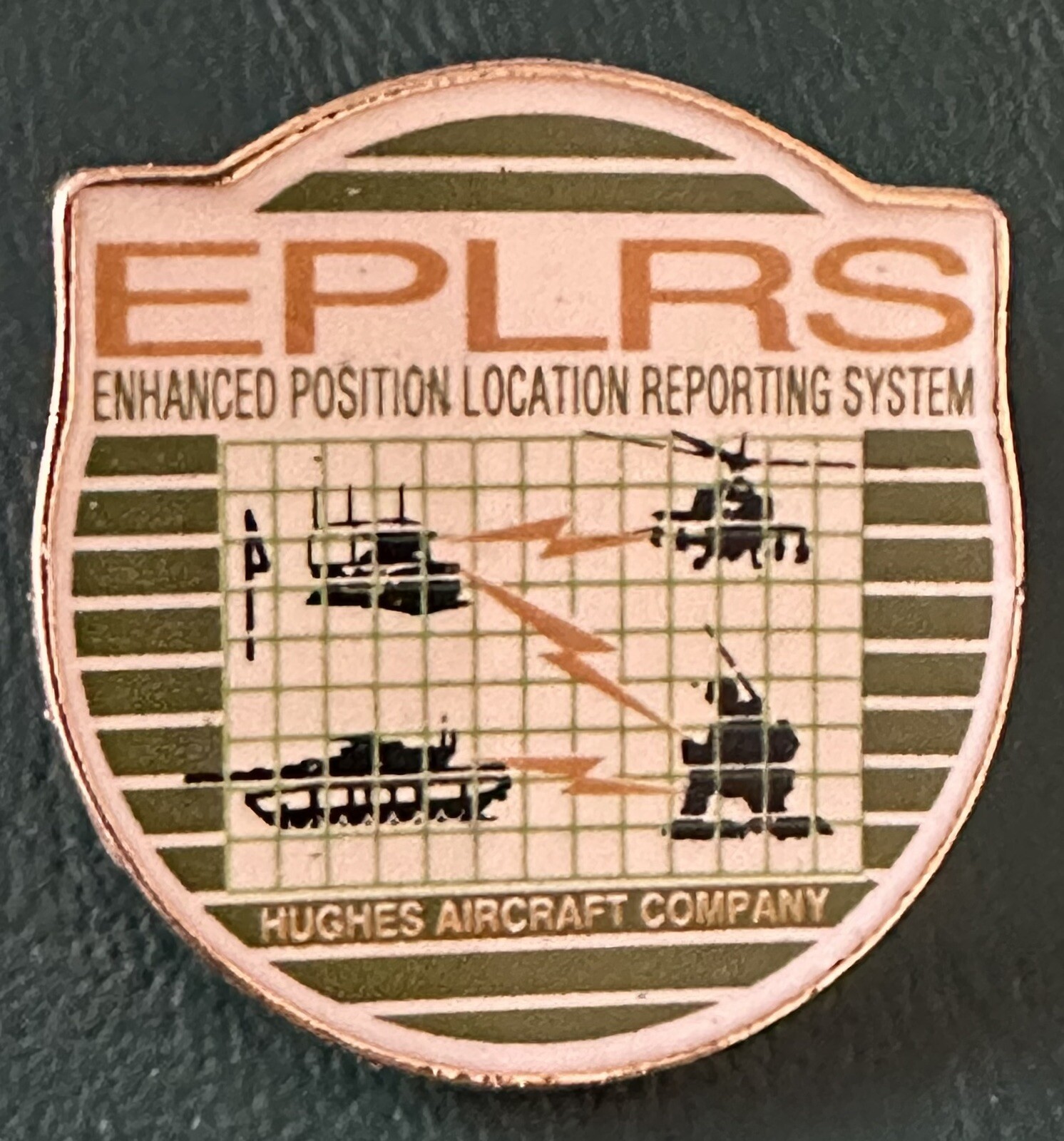 EPLRS Enhanced Posit on Location Reporting System Hughes Air Lapel Hat Pin [P]