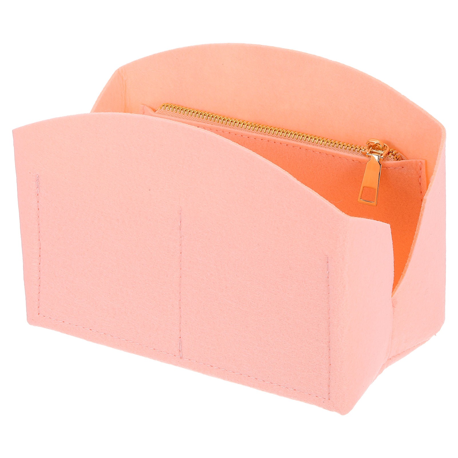 Portable Felt Organizer Bags with Zipper for Tote Bag 8" x 4" x 5.5" Pink