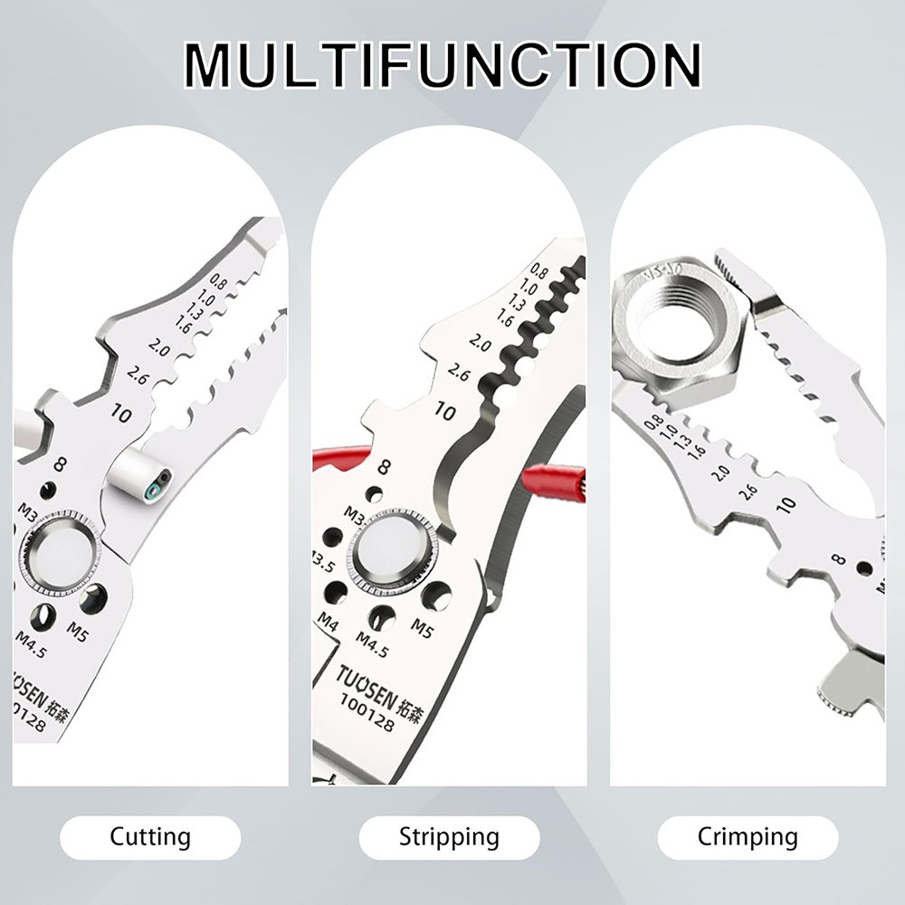 2 PACK Multifunctional Wire Stripper Crimper Cable Cutter Pliers Adjustable Tool