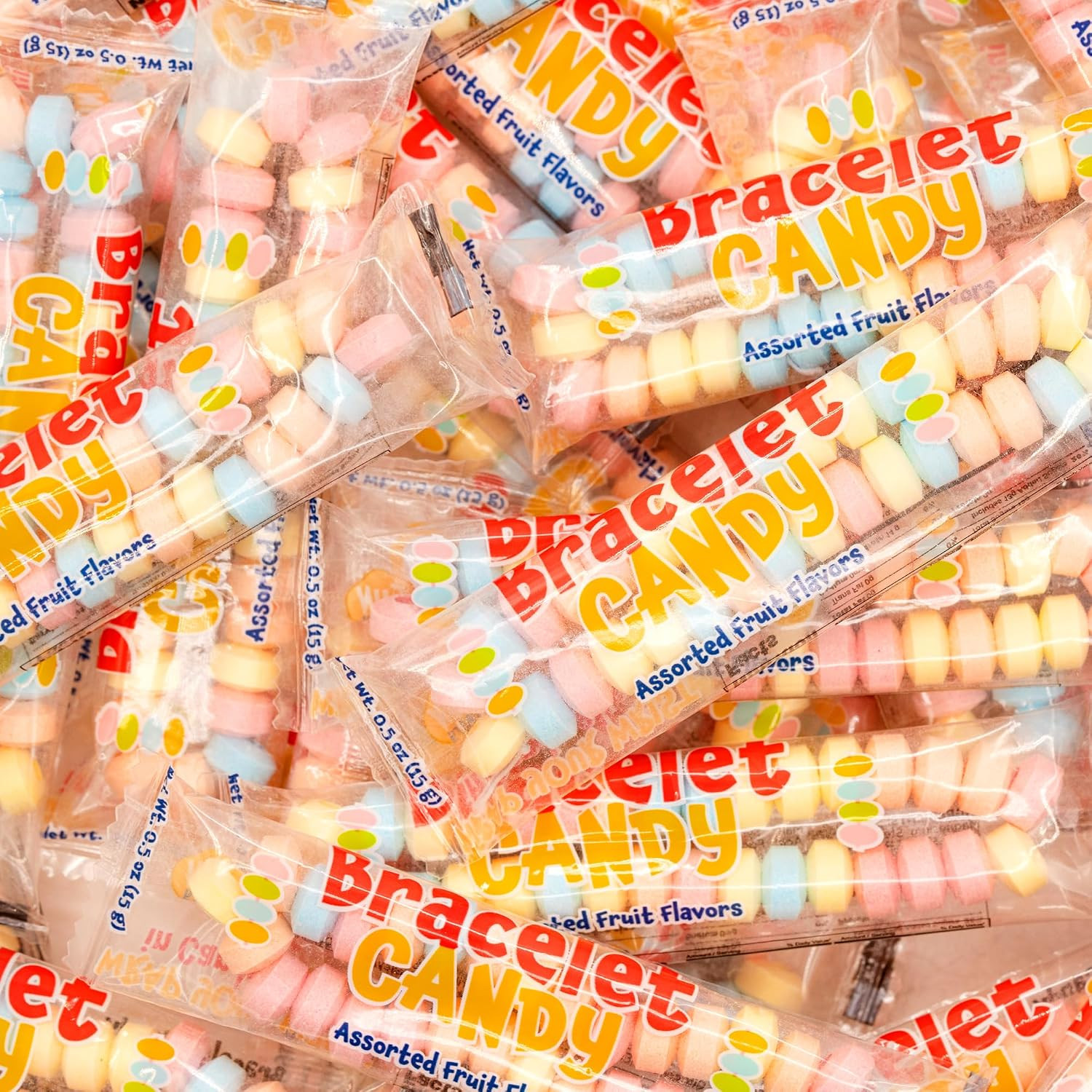 Candy Bracelets, Bulk Candy Individually Wrapped - 40 Count Pack | Halloween Can