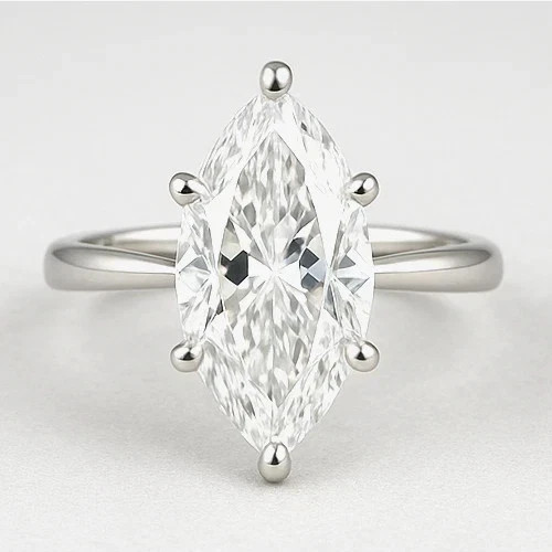 3.60 Ct Moissanite Marquise Cut Prong Setting Wedding Engagement Ring