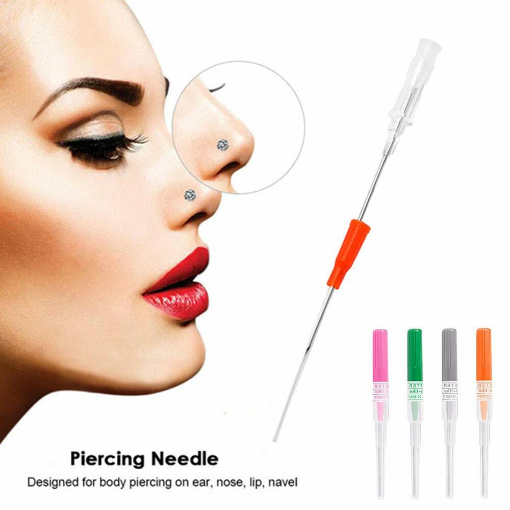 10/20/50Pcs 14/16/18/20/22/24G Disposable Sterilized Cannula Body Piercing Tool