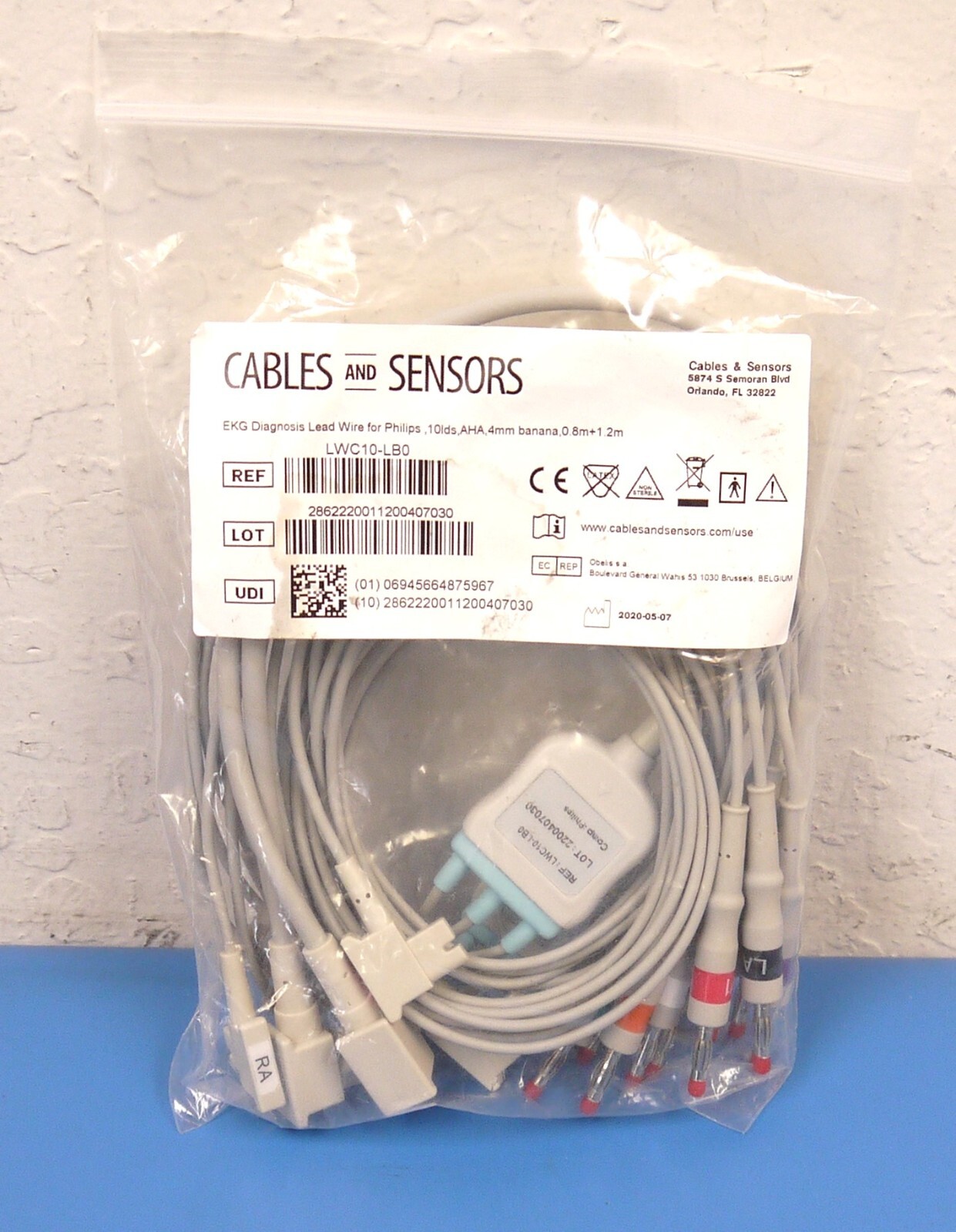 Cable and Sensors LWC10-LB0 EKG Diagnosis Lead Wire for Philips (New)