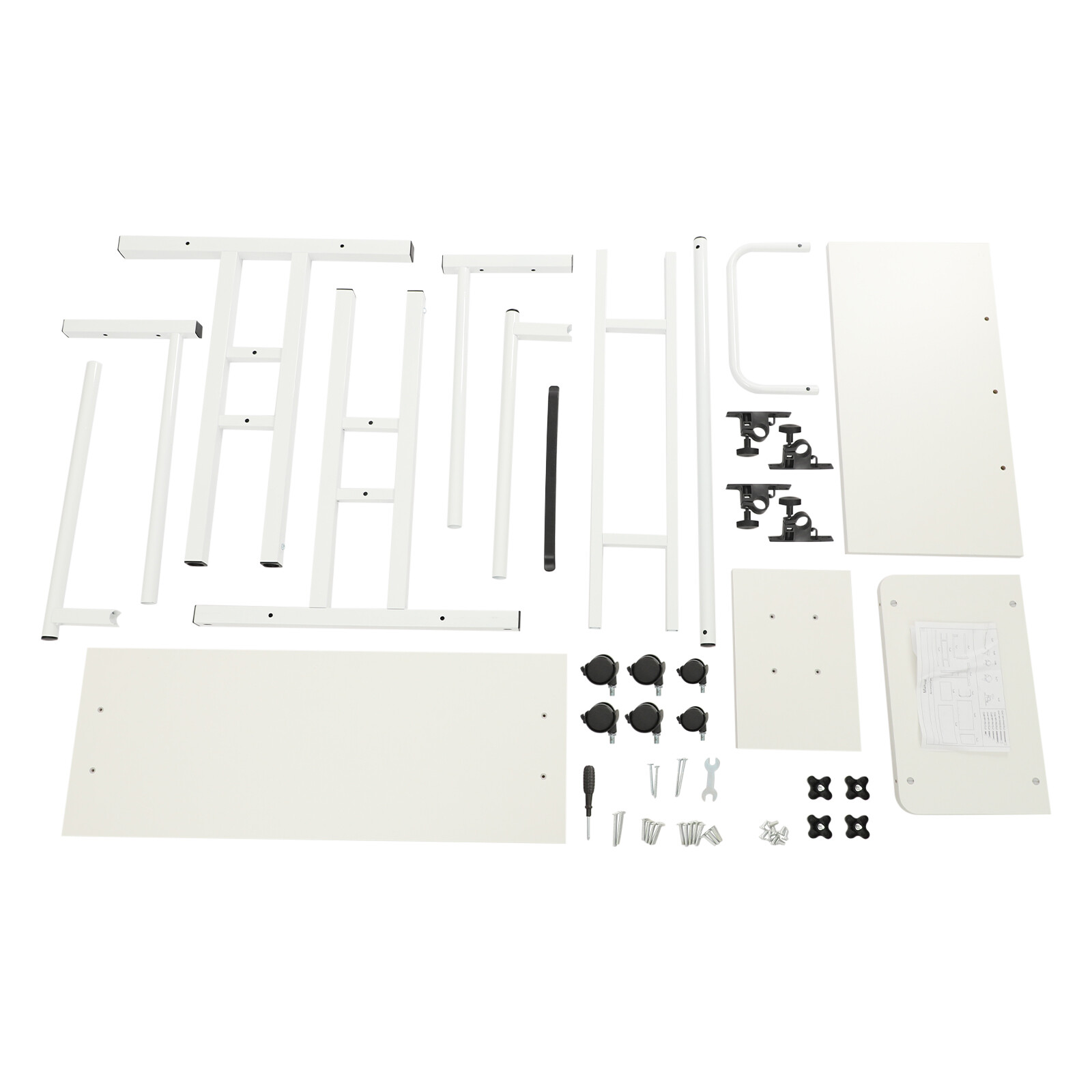 White Computer Desk, Multi Functional Foldable Desk, Adjustable Computer Table