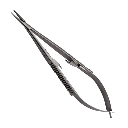 Castroviejo Needle Holder, 5", Straight, Smooth Jaws, Round Handles, Pen Type