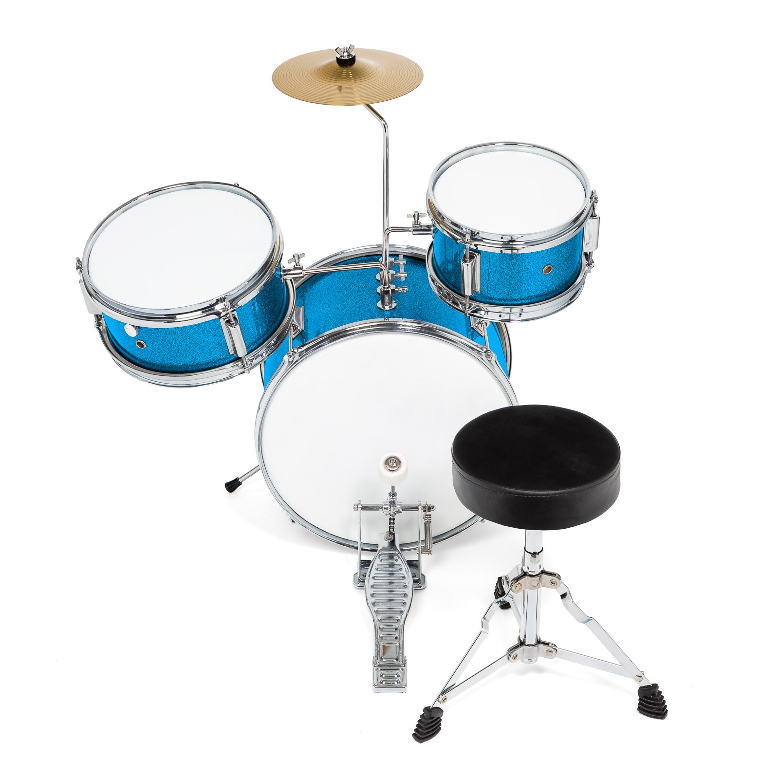 OPEN BOX - 3-Piece Junior Drum Set - Complete Mini Beginner Beginner - Blue